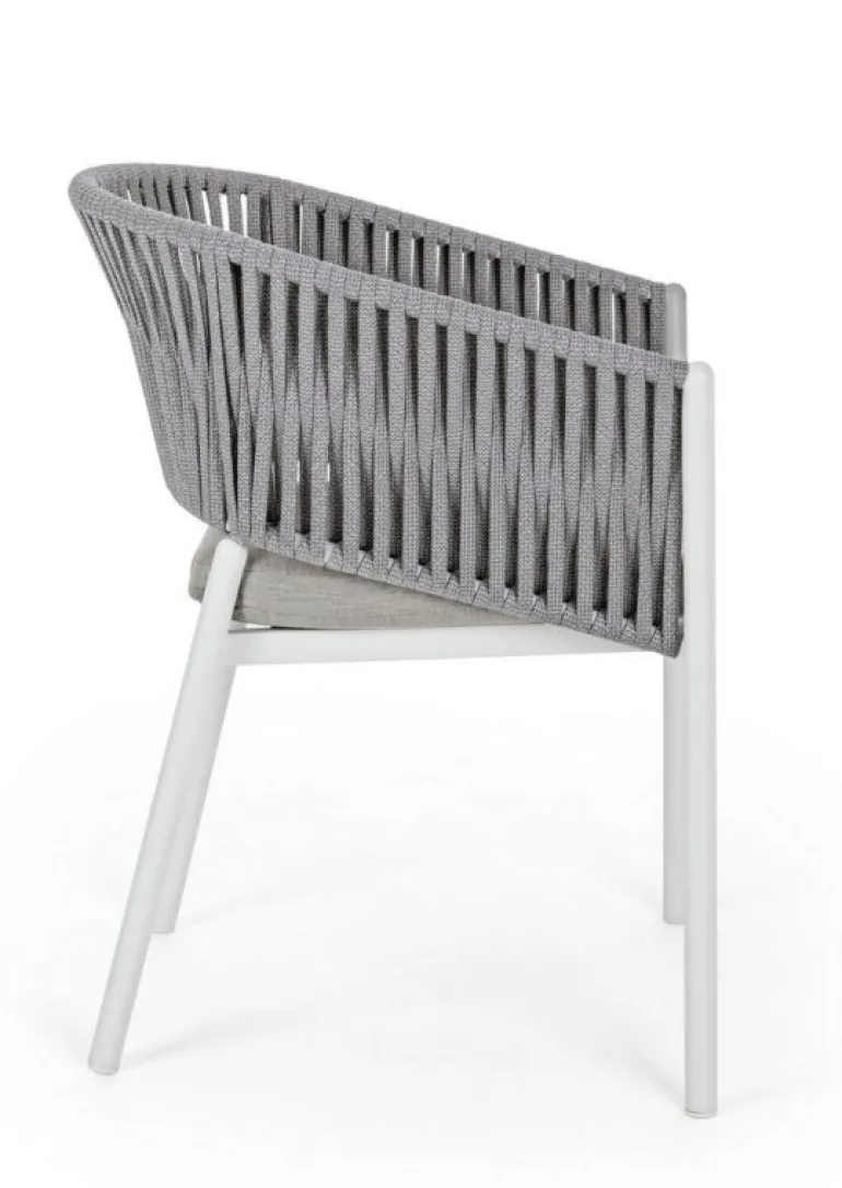 SEDIA IN CORDA PER ESTERNO IMPILABILE BIANCO WG20 -FLORENCIA