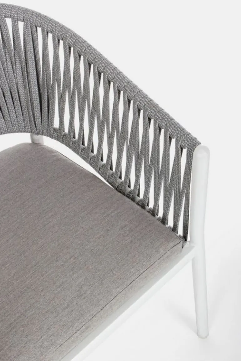 SEDIA IN CORDA PER ESTERNO IMPILABILE BIANCO WG20 -FLORENCIA