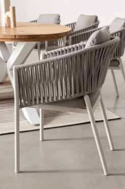 SEDIA IN CORDA PER ESTERNO IMPILABILE BIANCO WG20 -FLORENCIA