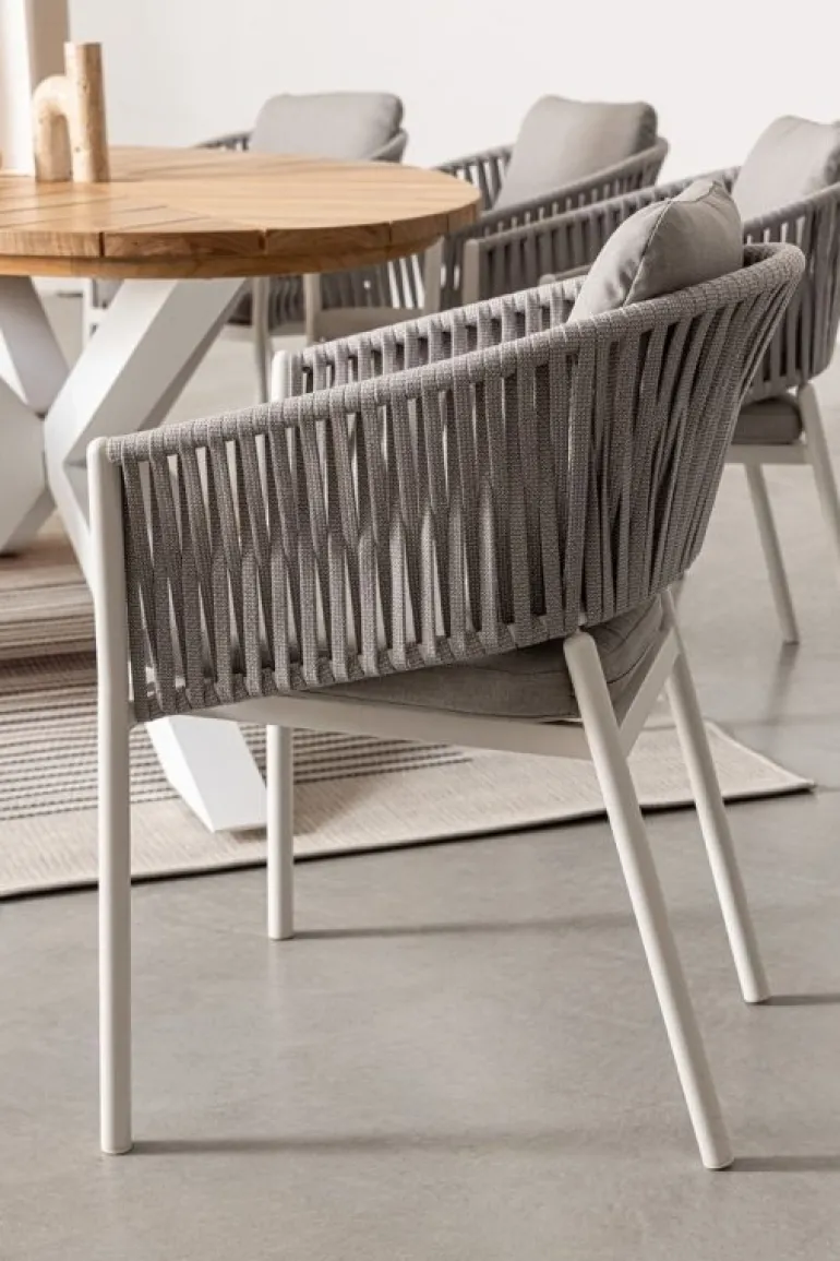 SEDIA IN CORDA PER ESTERNO IMPILABILE BIANCO WG20 -FLORENCIA
