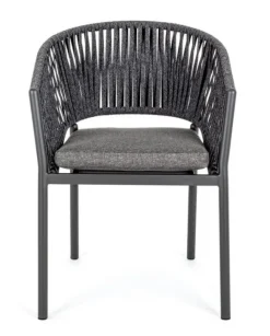 SEDIA IN CORDA PER ESTERNO IMPILABILE ANTRACITE - FLORENCIA