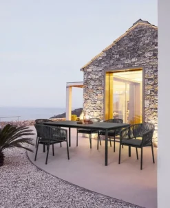 SEDIA IN CORDA PER ESTERNO IMPILABILE ANTRACITE - FLORENCIA