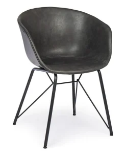 SEDIA IN ECOPELLE ANTRACITE - WARHOL