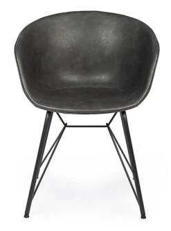 SEDIA IN ECOPELLE ANTRACITE - WARHOL