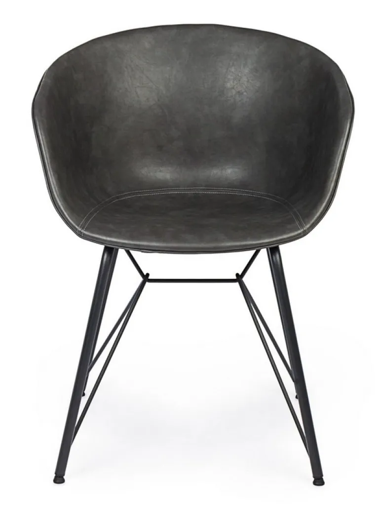 SEDIA IN ECOPELLE ANTRACITE - WARHOL