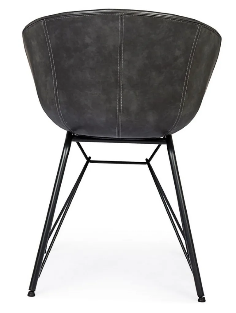 SEDIA IN ECOPELLE ANTRACITE - WARHOL