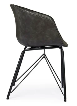 SEDIA IN ECOPELLE ANTRACITE - WARHOL