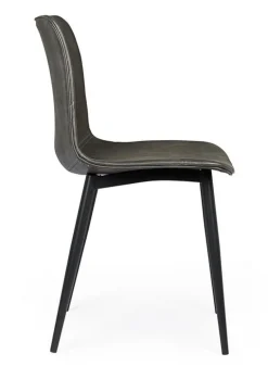 SEDIA IN ECOPELLE ANTRACITE - KYRA