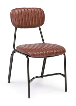 SEDIA IN ECOPELLE ARANCIO - DEBBIE