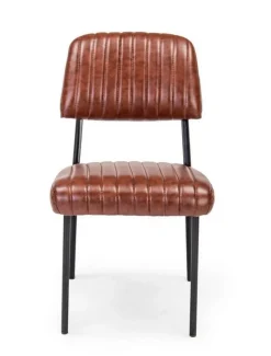 SEDIA IN ECOPELLE ARANCIO SCURO - NELLY