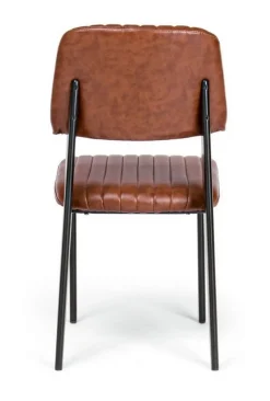 SEDIA IN ECOPELLE ARANCIO SCURO - NELLY