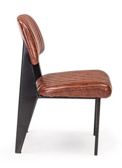 SEDIA IN ECOPELLE ARANCIO SCURO - NELLY