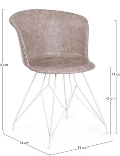 SEDIA IN ECOPELLE BEIGE - LOFT
