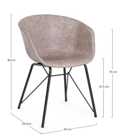 SEDIA IN ECOPELLE BEIGE - WARHOL