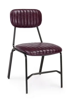 SEDIA IN ECOPELLE BORDEAUX - DEBBIE