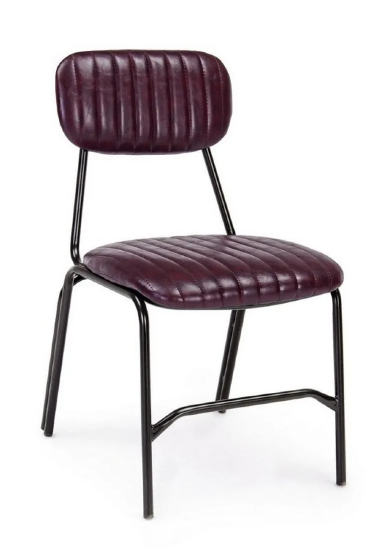SEDIA IN ECOPELLE BORDEAUX - DEBBIE