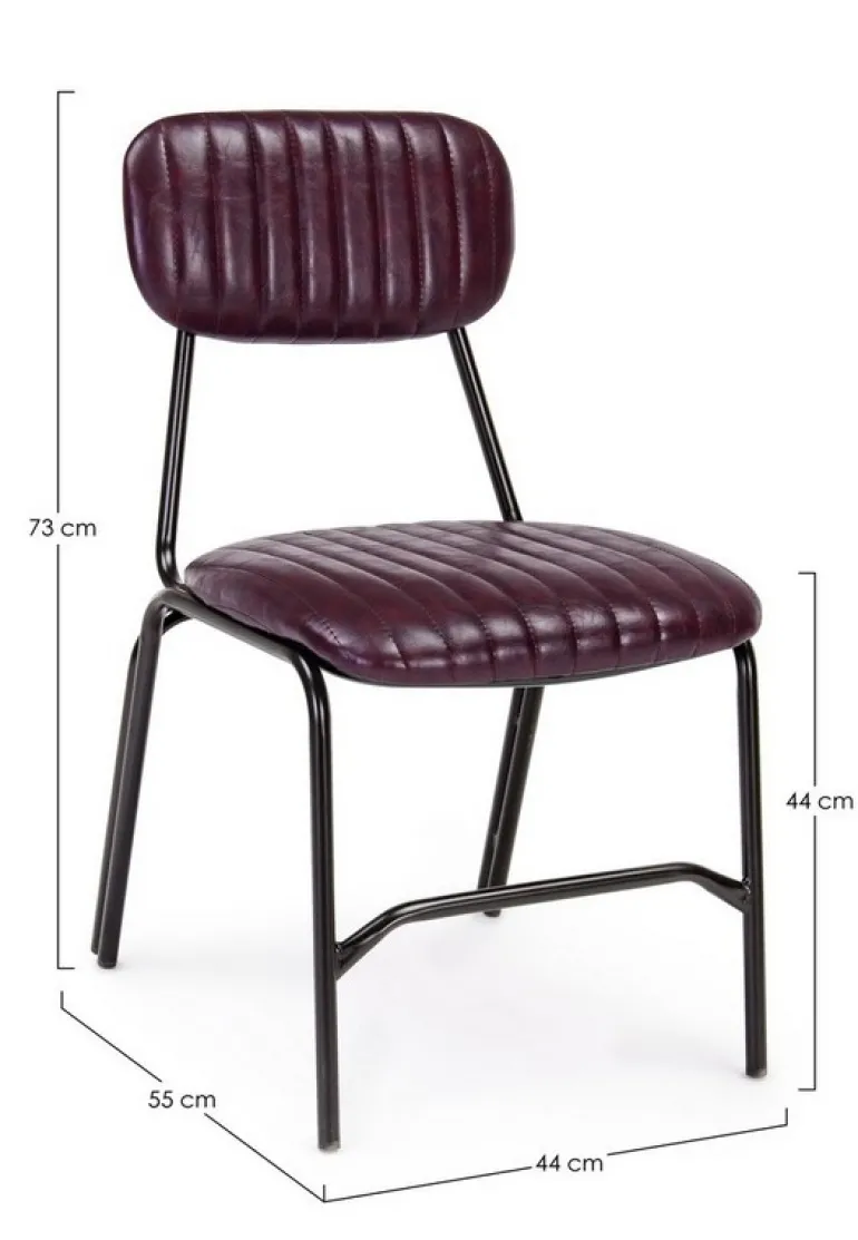 SEDIA IN ECOPELLE BORDEAUX - DEBBIE