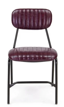 SEDIA IN ECOPELLE BORDEAUX - DEBBIE