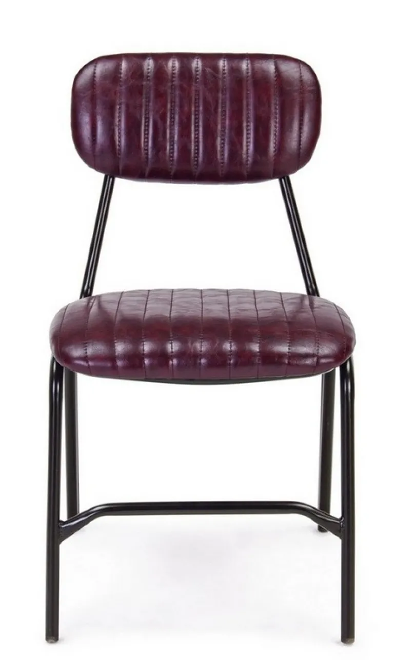 SEDIA IN ECOPELLE BORDEAUX - DEBBIE