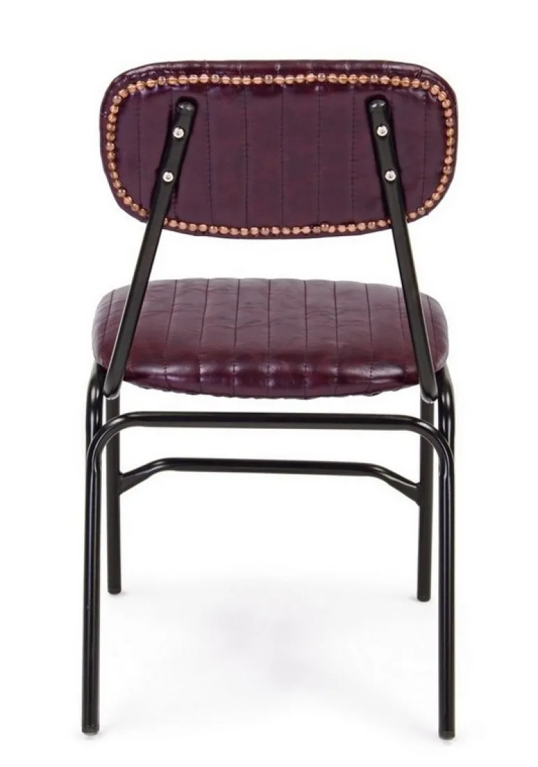 SEDIA IN ECOPELLE BORDEAUX - DEBBIE