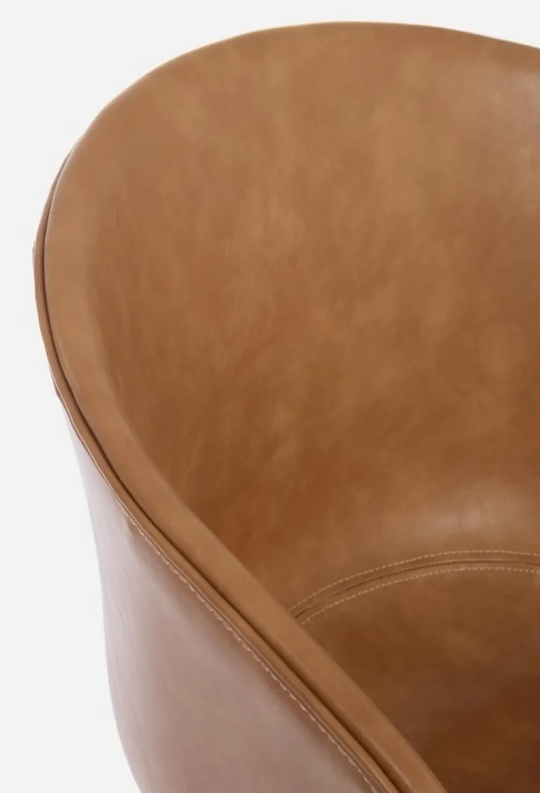 SEDIA IN ECOPELLE COLOR CUOIO - WARHOL