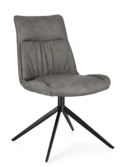 SEDIA IN ECOPELLE GRIGIO - JORDAN