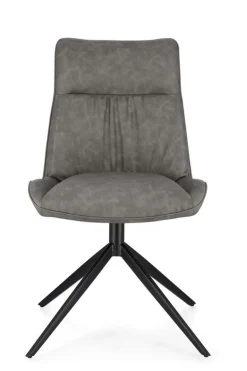 SEDIA IN ECOPELLE GRIGIO - JORDAN