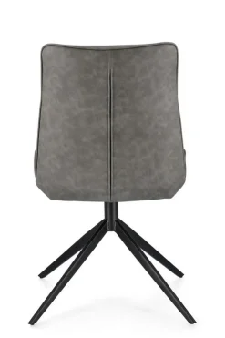 SEDIA IN ECOPELLE GRIGIO - JORDAN