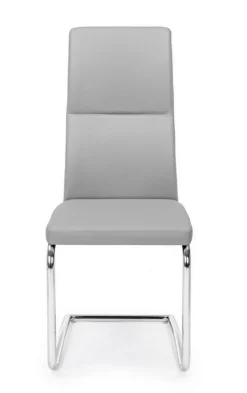 SEDIA IN ECOPELLE GRIGIO CHIARO - THELMA