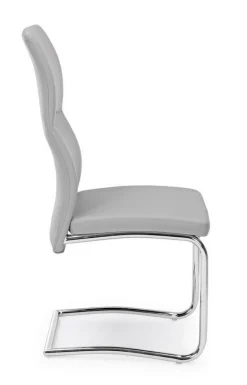 SEDIA IN ECOPELLE GRIGIO CHIARO - THELMA