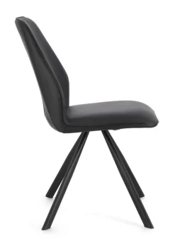 SEDIA IN ECOPELLE NERA - MAXWELL