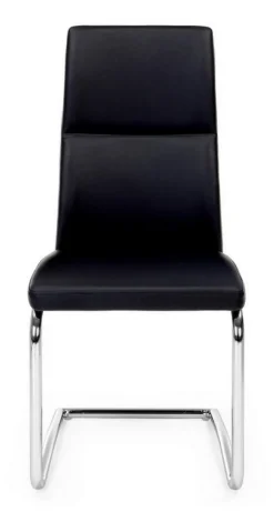 SEDIA IN ECOPELLE NERA - THELMA