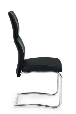 SEDIA IN ECOPELLE NERA - THELMA