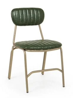 SEDIA IN ECOPELLE VERDE SCURO - ADDY