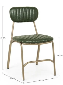 SEDIA IN ECOPELLE VERDE SCURO - ADDY