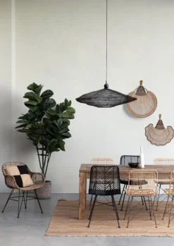 SEDIA IN FIBRE NATURALI NERA - LORENA