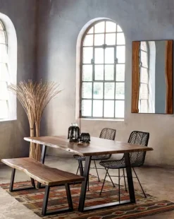 SEDIA IN FIBRE NATURALI NERA - LORENA