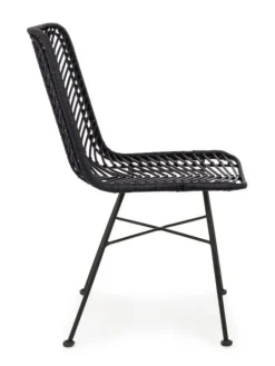 SEDIA IN FIBRE NATURALI NERA - LORENA