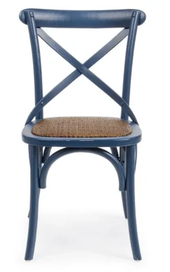 SEDIA IN LEGNO BLU - CROSS