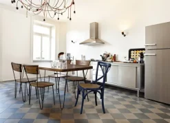 SEDIA IN LEGNO BLU - CROSS