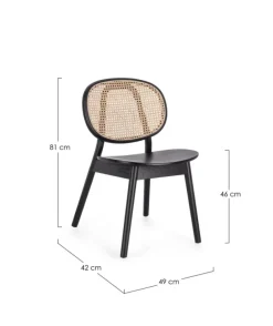 SEDIA IN LEGNO NERO - ADOLIS