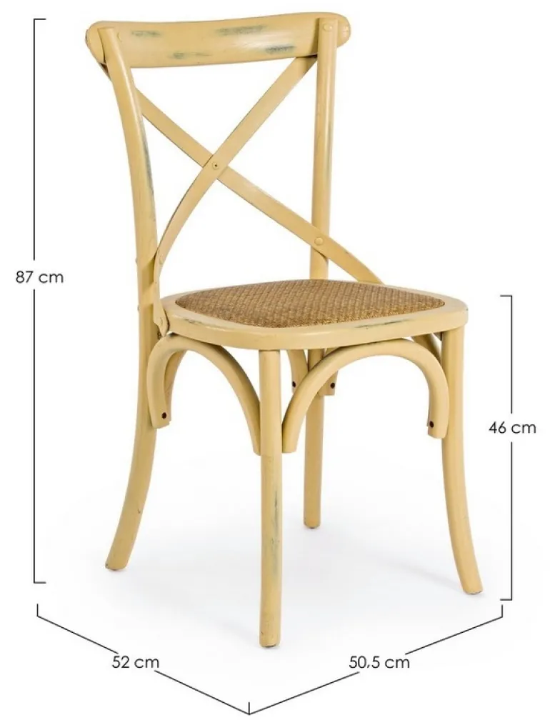 SEDIA IN LEGNO OCRA - CROSS