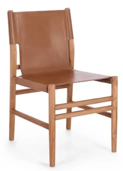 SEDIA IN PELLE COGNAC - CAROLINE