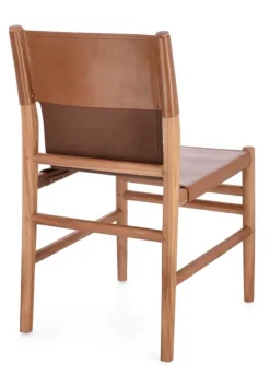 SEDIA IN PELLE COGNAC - CAROLINE