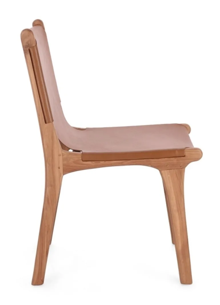 SEDIA IN PELLE COGNAC - EUGENIE