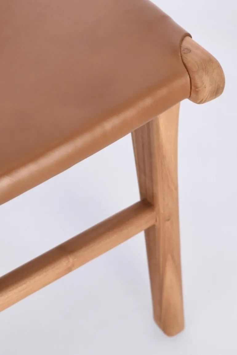 SEDIA IN PELLE COGNAC - EUGENIE