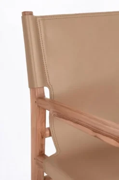 SEDIA IN PELLE CON BRACCIOLI TORTORA - CAROLINE