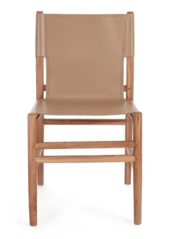 SEDIA IN PELLE TORTORA - CAROLINE