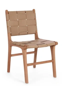 SEDIA IN PELLE TORTORA - JOANNA