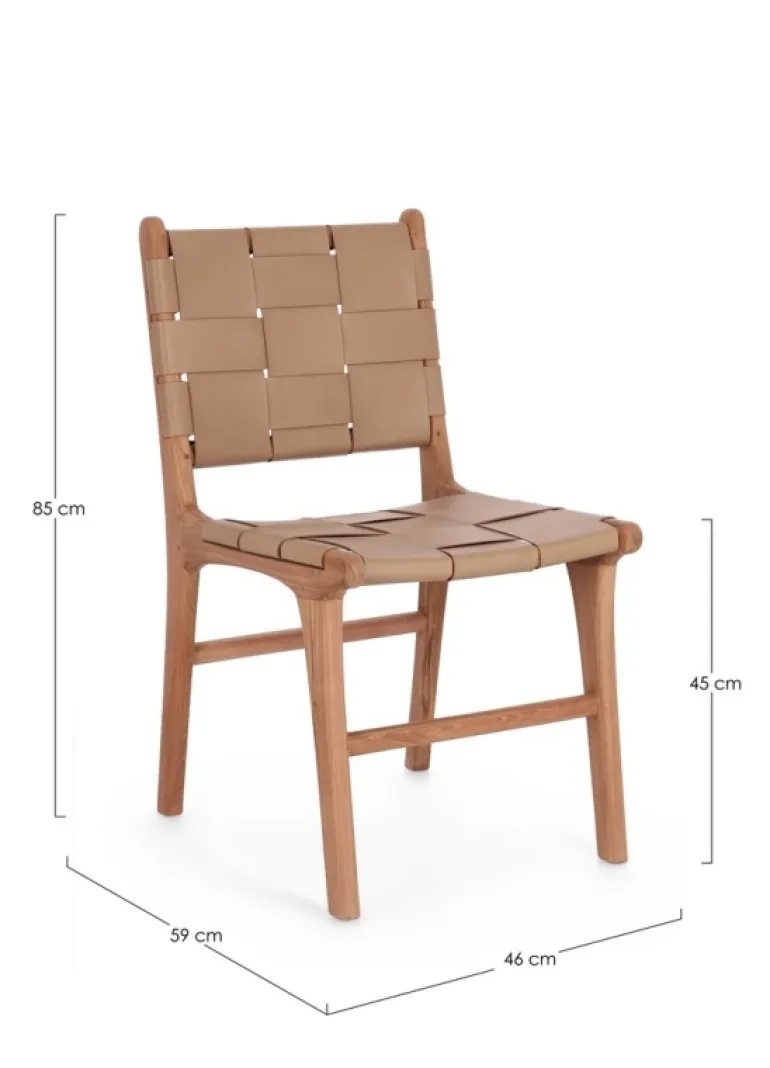 SEDIA IN PELLE TORTORA - JOANNA